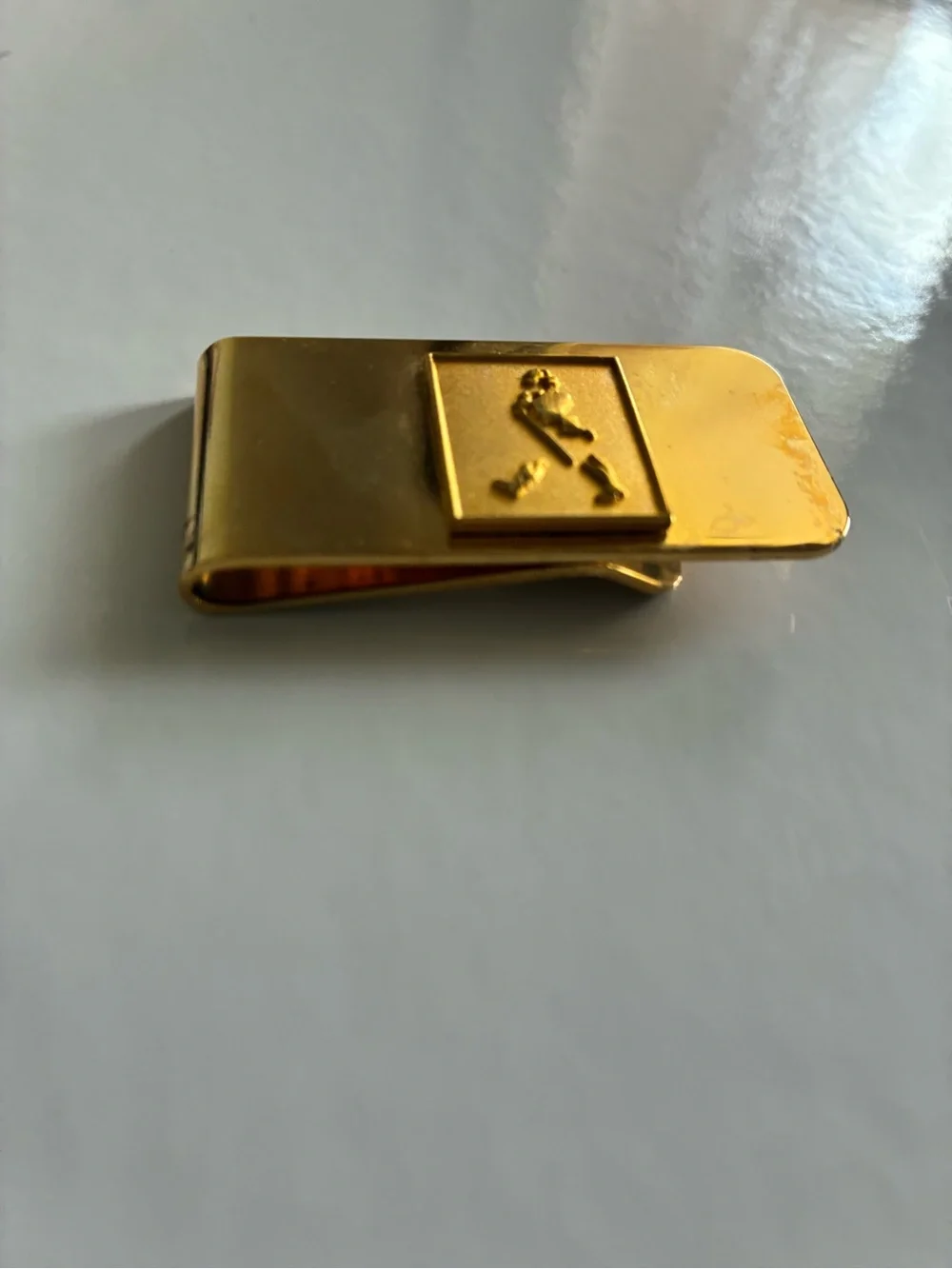 Vintage Gold Money Clip with Runner Emblem - Unbranded